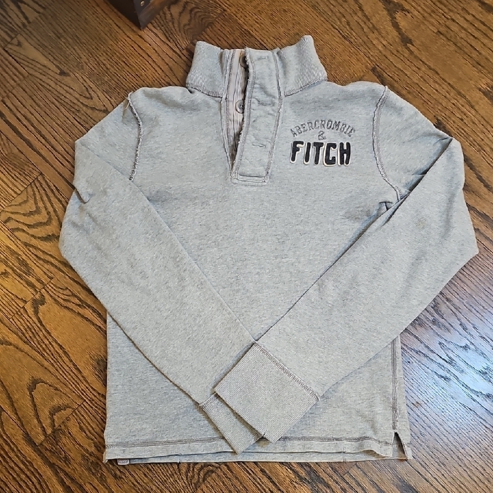 Vintage Abercrombie & Fitch Gray Button Pullover Sweater Size Small - Picture 12 of 15